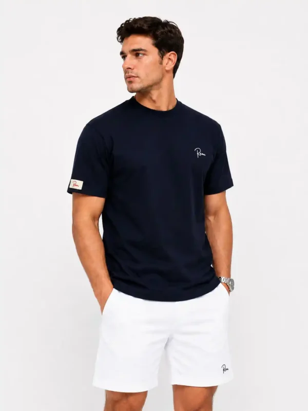 Remu %100 Pamuklu Bisiklet Yaka Nakışlı Erkek T-Shirt