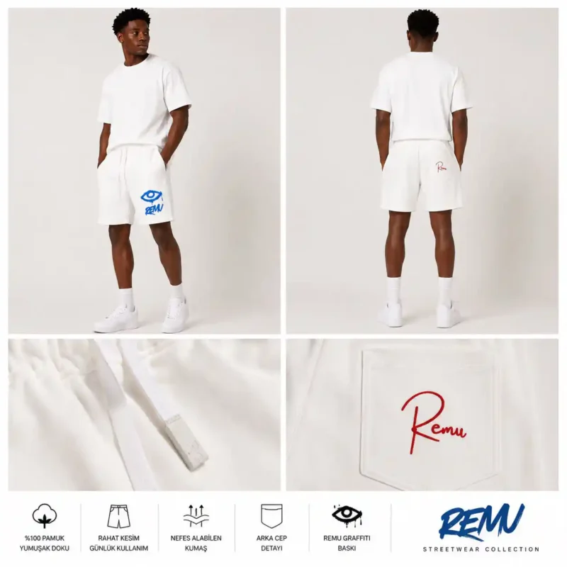 Remu %100 Pamuklu Casual Erkek Şort